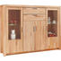 HIGHBOARD Kernbuche furniert, massiv geölt Buchefarben - Chromfarben/Buchefarben, Design, Glas/Holz (162,7/121,6/40cm) - Carryhome