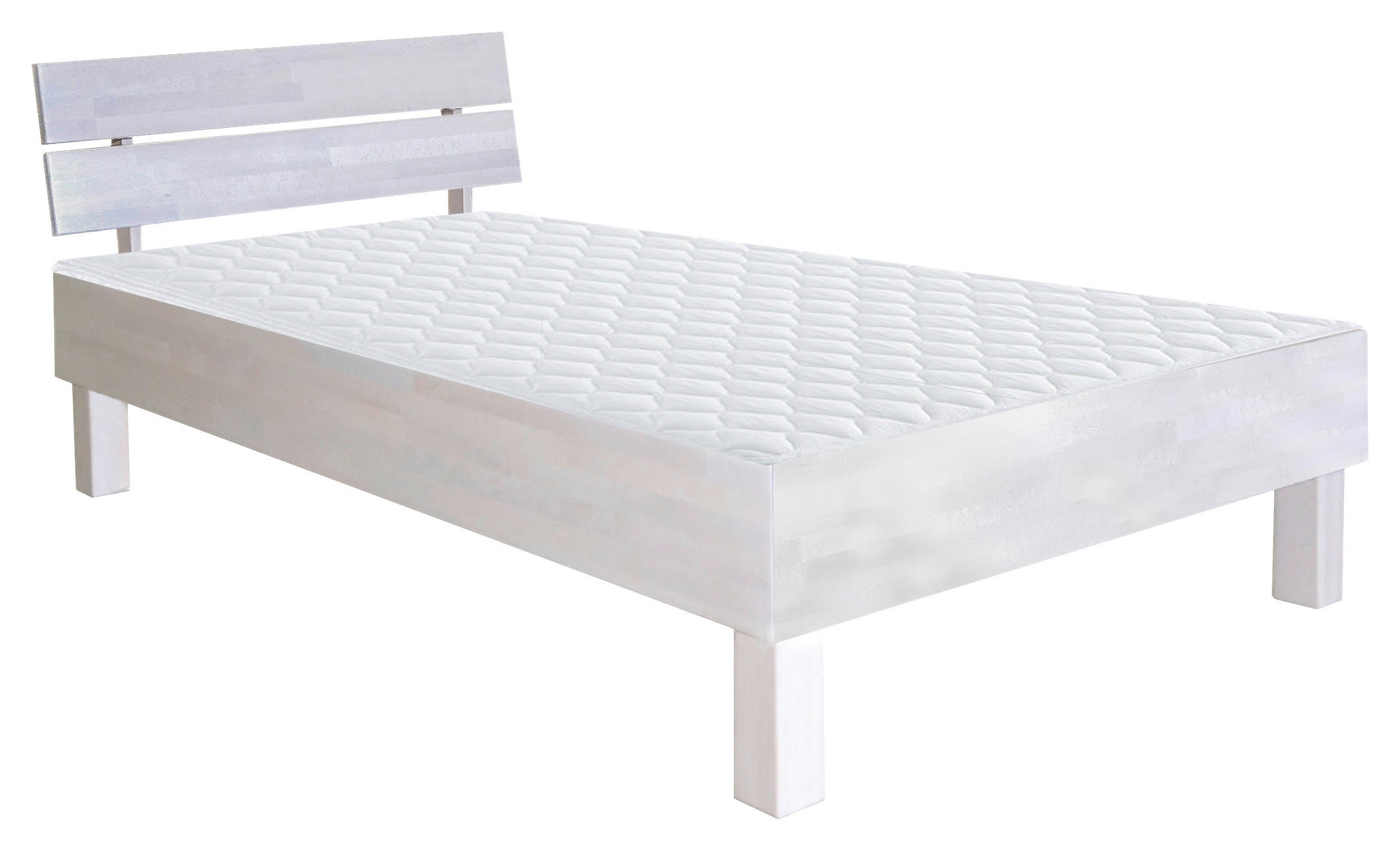 BETT 90/200 cm  in Weiß  - Weiß, Natur, Holz (90/200cm) - Carryhome