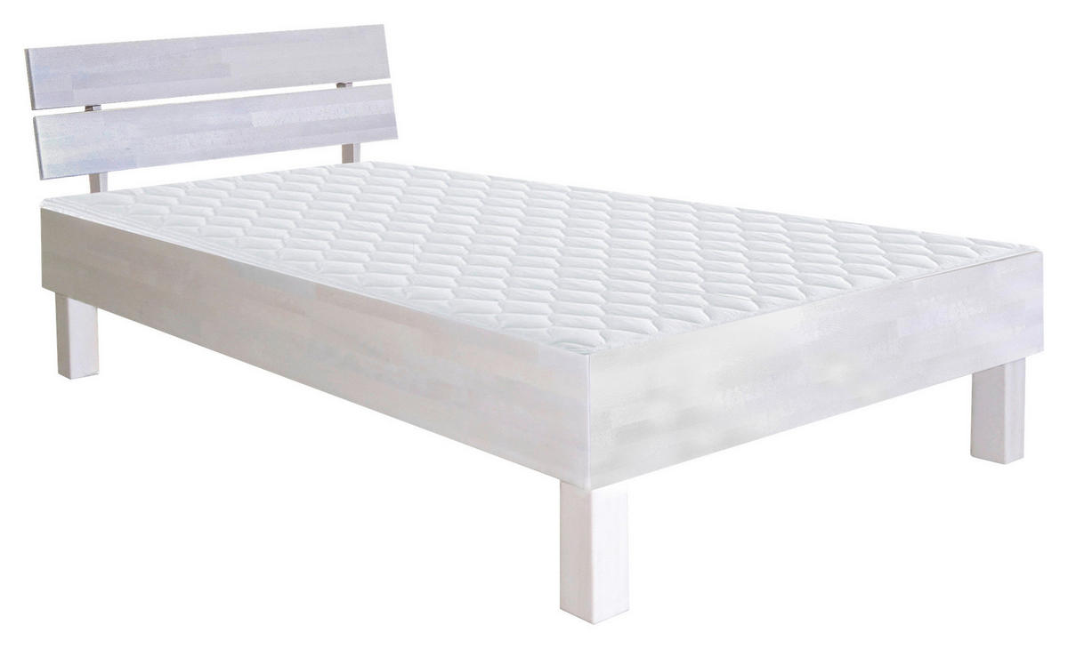 BETT 90/200 cm  in Weiß  - Weiß, Natur, Holz (90/200cm) - Carryhome