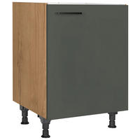 SPÜLENUNTERSCHRANK 60/57/56 cm  in Grün, Eichefarben  - Eichefarben/Schwarz, MODERN, Holzwerkstoff/Metall (60/57/56cm) - Nobilia