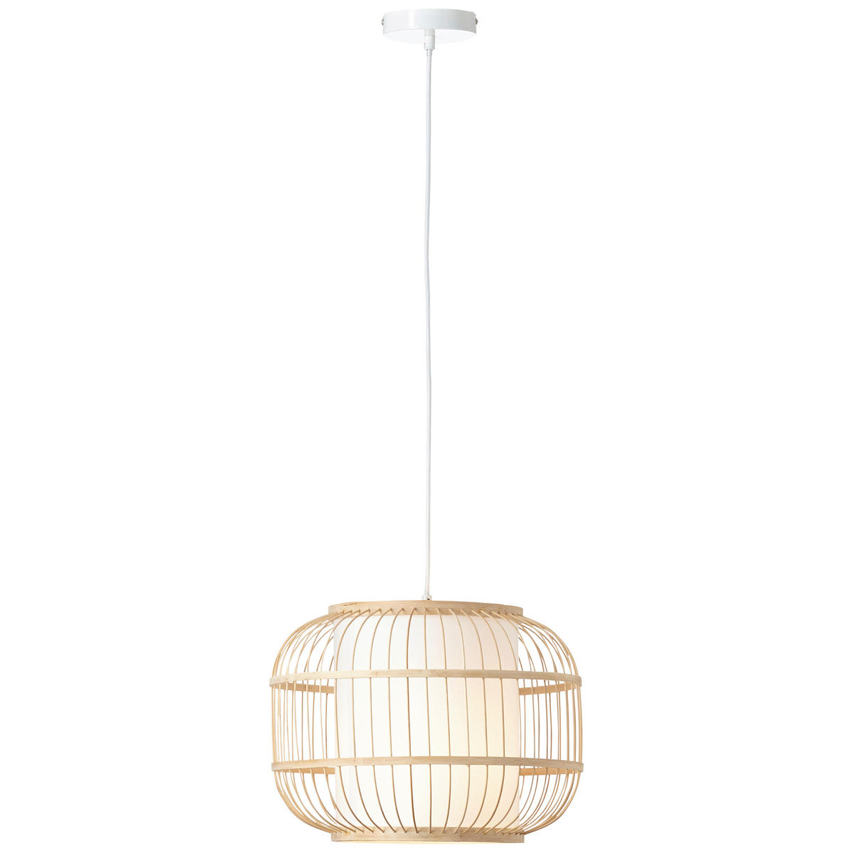 HÄNGELEUCHTE 40/150 cm    - Weiss/Naturfarben, Basics, Holz/Textil (40/150cm) - Brilliant