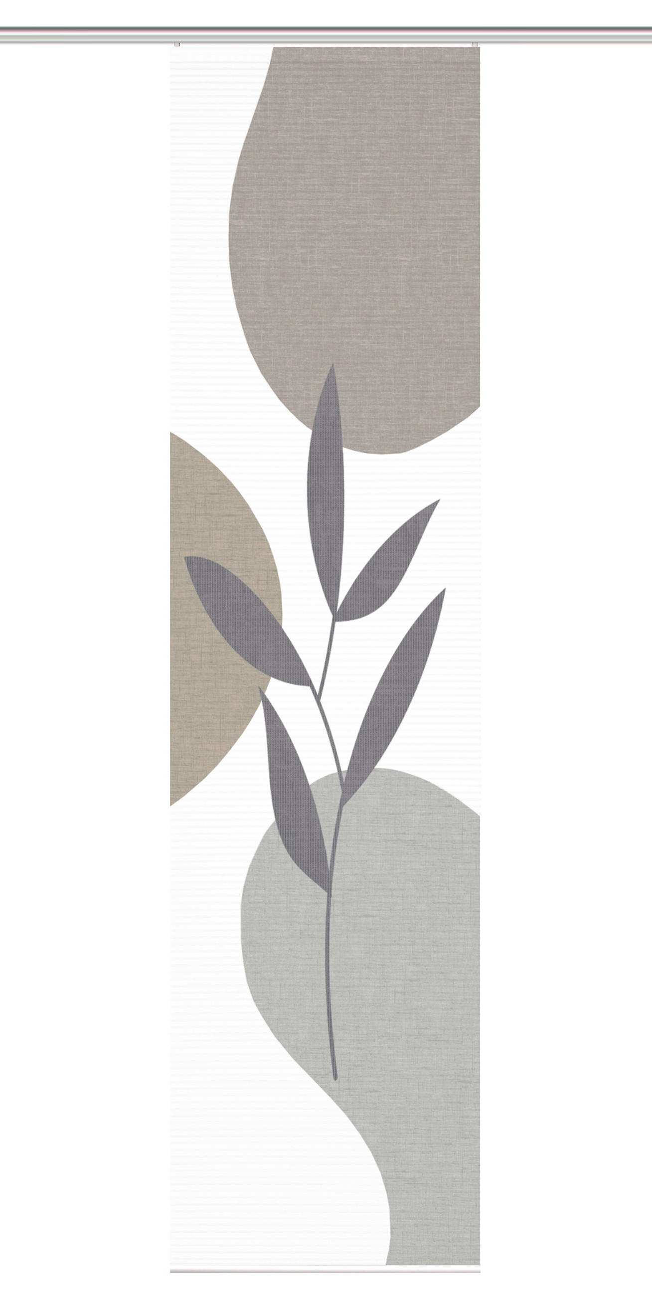XXXLutz Flächenvorhang Fronda Weiß, Taupe 60x245 cm