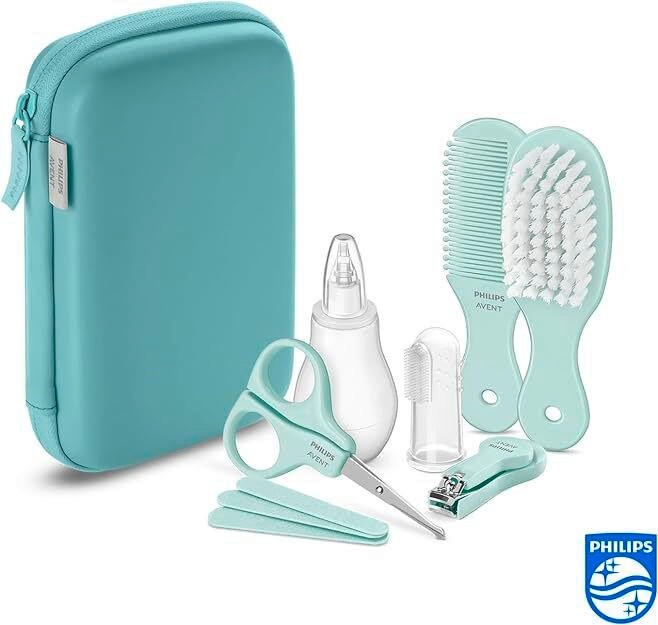 SET ZA NJEGU BEBA   - svijetlo zelena/bijela, Basics, metal/plastika (11,5/18/5,5cm) - Avent