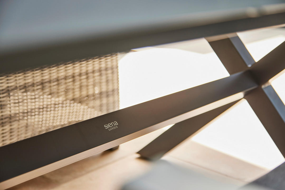 GARTENTISCHGRUPPE Aluminium  - Anthrazit, MODERN, Keramik/Kunststoff (100/88/260cm) - Siena Garden