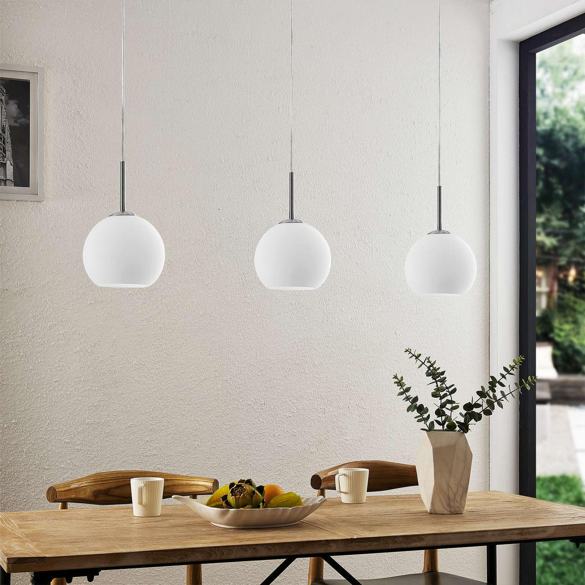 HÄNGELEUCHTE Leonie 110/20/150 cm   - Opal, Basics, Glas/Metall (110/20/150cm) - Novel