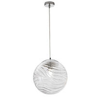 HÄNGELEUCHTE Luce Ambiente e Design 33,4/162,5 cm   - Chromfarben/Weiß, KONVENTIONELL, Glas/Metall (33,4/162,5cm)
