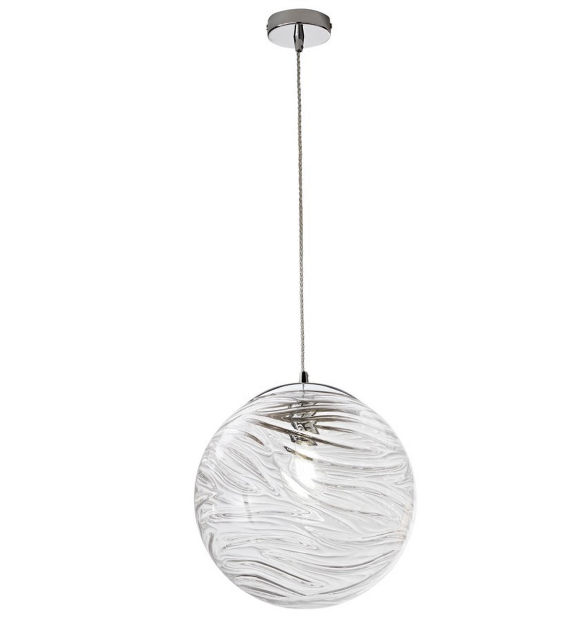 HÄNGELEUCHTE Luce Ambiente e Design 33,4/162,5 cm   - Chromfarben/Weiß, KONVENTIONELL, Glas/Metall (33,4/162,5cm)