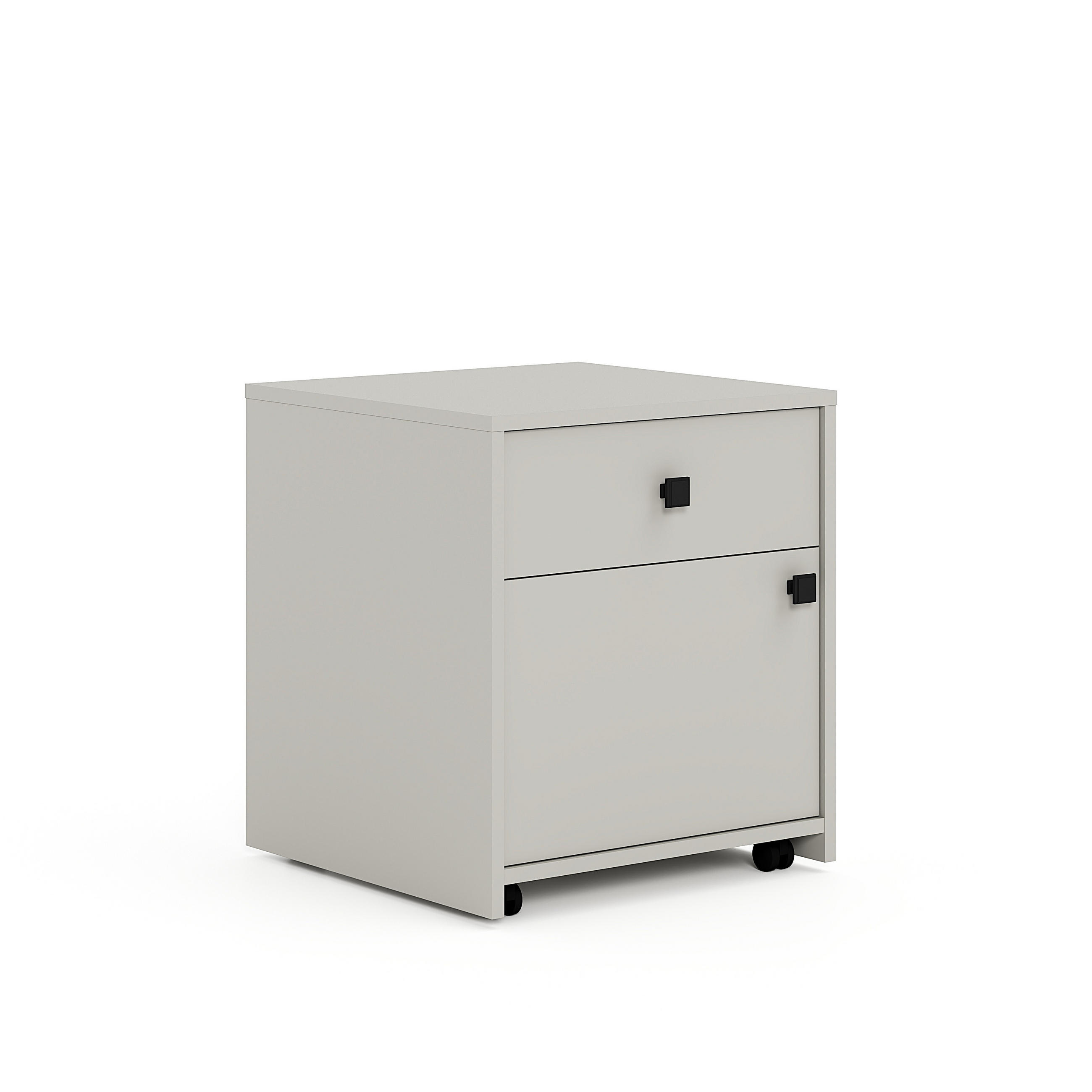 ROLLCONTAINER Kaschmir  - Kaschmir/Schwarz, MODERN, Holzwerkstoff/Kunststoff (48/53/45,3cm) - Milino