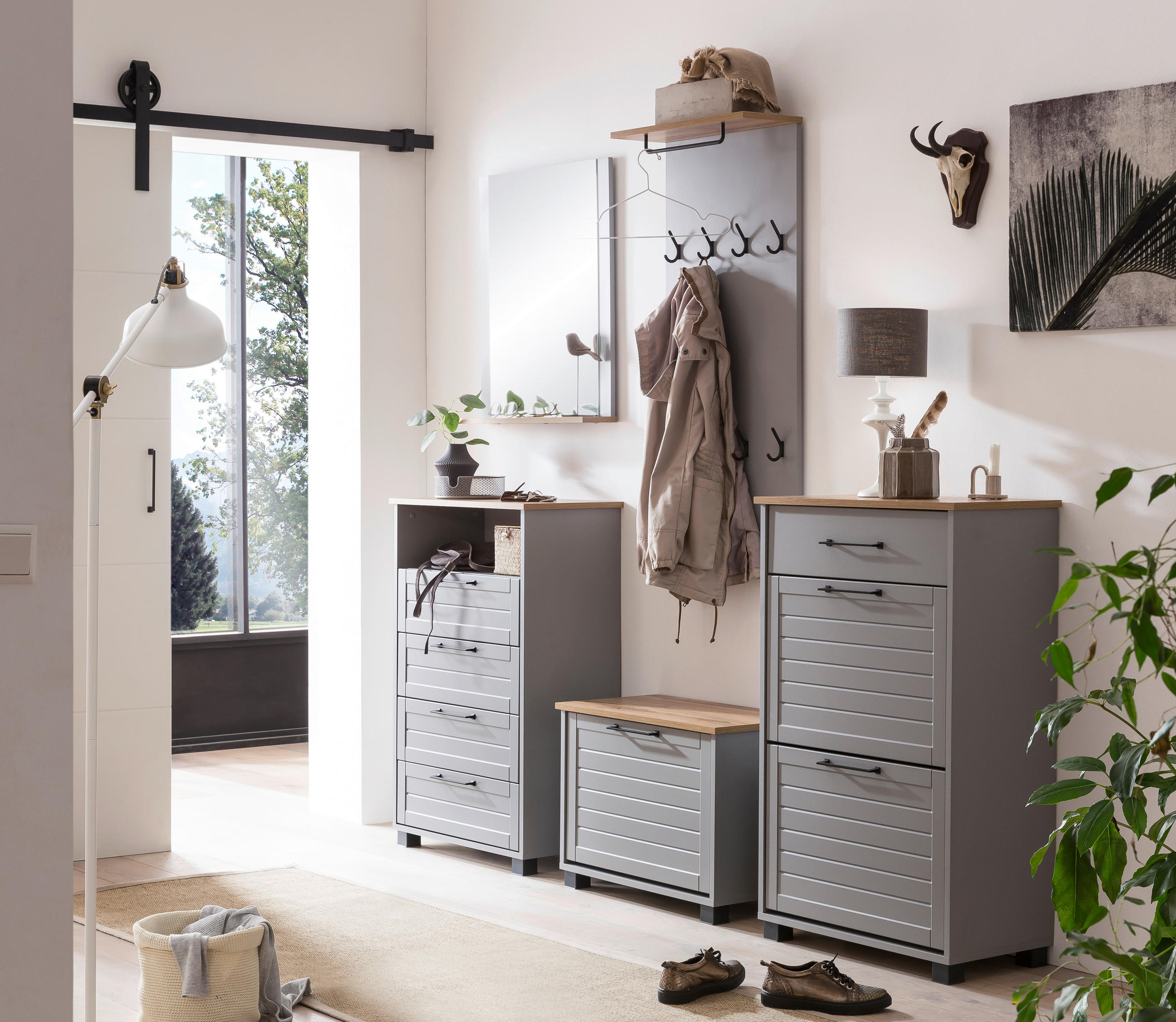 HIGHBOARD  in 62,4/102/34,1 cm  - Platinfarben/Eichefarben, Holzwerkstoff/Kunststoff (62,4/102/34,1cm) - MID.YOU