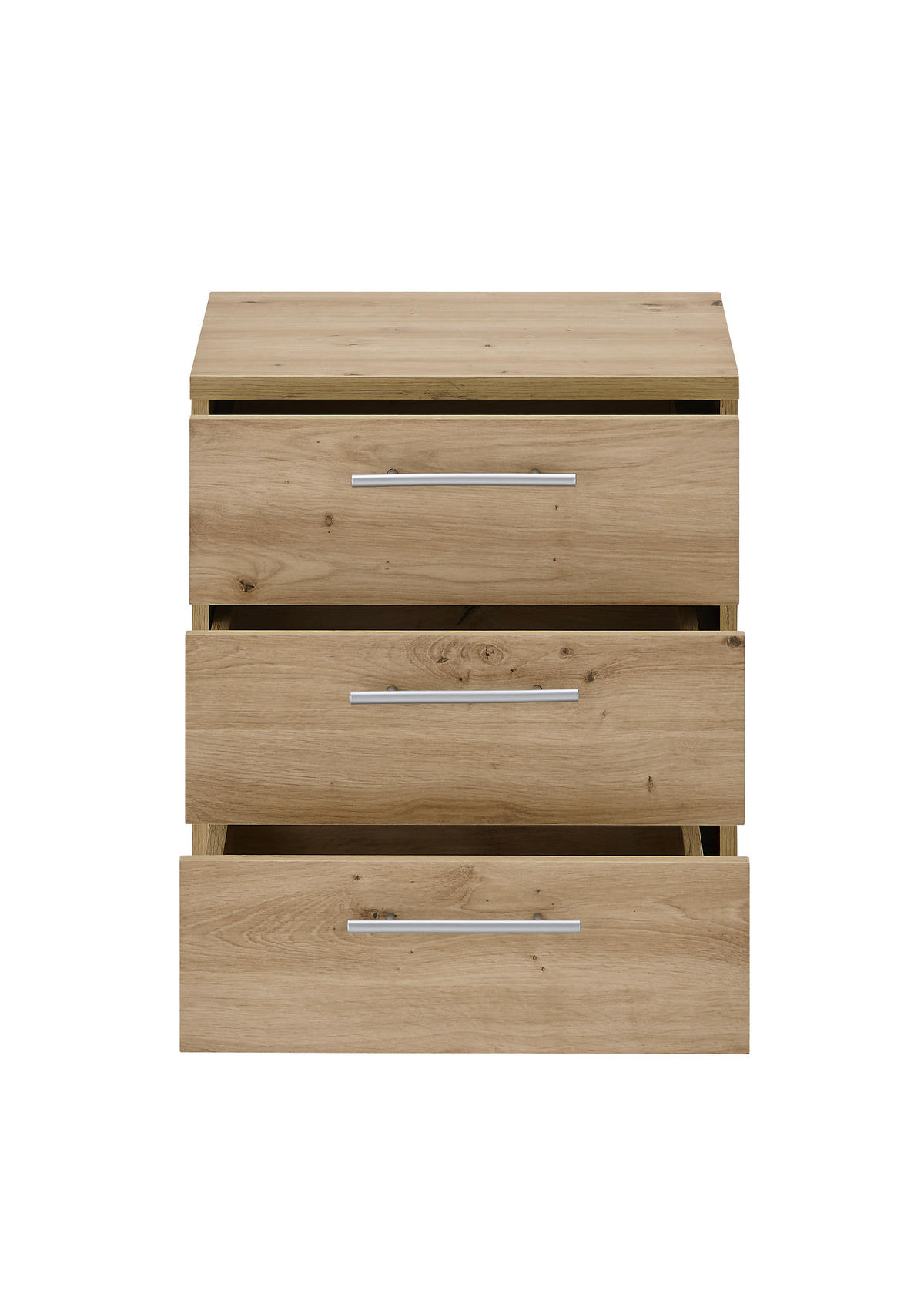 ROLLCONTAINER Eiche Artisan  - Silberfarben/Eiche Artisan, MODERN, Holzwerkstoff/Kunststoff (40/56/39cm) - Carryhome