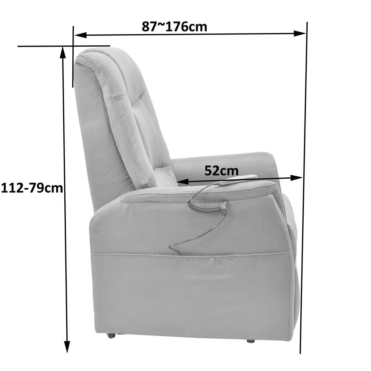 FERNSEHSESSEL  mit Webstoff Dunkelbraun Relaxfunktion, Aufstehhilfe, ausziehbare Fußstütze  - Dunkelbraun, KONVENTIONELL, Textil/Metall (82/111/78/89/175cm) - Cantus