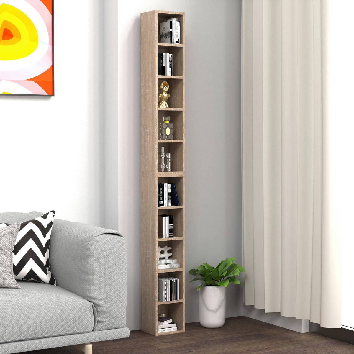 CD-REGAL Sonoma Eiche  - Sonoma Eiche, Design, Holzwerkstoff (40/94/17cm) - MID.YOU