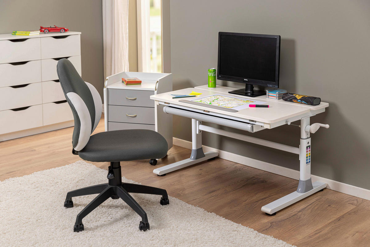 JUGENDSCHREIBTISCH  in Weiss  - Weiss, Modern, Holzwerkstoff/Metall (100/76/60cm) - MID.YOU