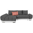 ECKSOFA in Rosa, Weiß, Dunkelgrau  - Dunkelgrau/Rosa, MODERN, Textil/Metall (192/290cm) - Carryhome