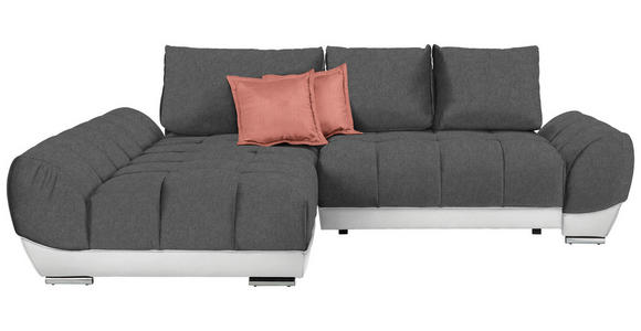 ECKSOFA in Rosa, Weiß, Dunkelgrau  - Dunkelgrau/Rosa, MODERN, Textil/Metall (192/290cm) - Carryhome