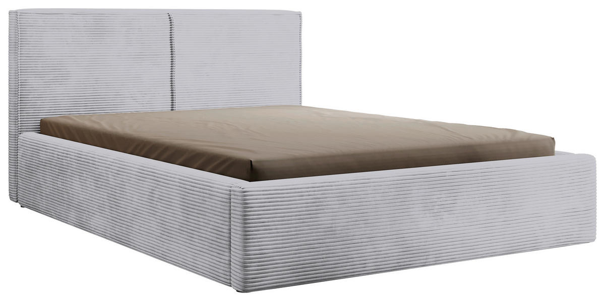 ČALOUNĚNÁ POSTEL, 180/200 cm, světle šedá - černá/světle šedá, Moderní, kov/dřevo (180/200cm) - MID.YOU