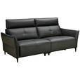 2-SITZER-SOFA  in Echtleder Schwarz   - Schwarz, Design, Leder/Metall (191/98/101cm) - Novel