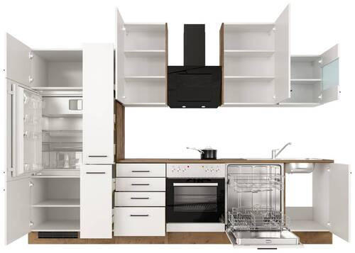 KUCHYŇSKÁ LINKA AVILA - černá/barvy dubu, Moderní, kov/kompozitní dřevo (310cm) - FlexWell