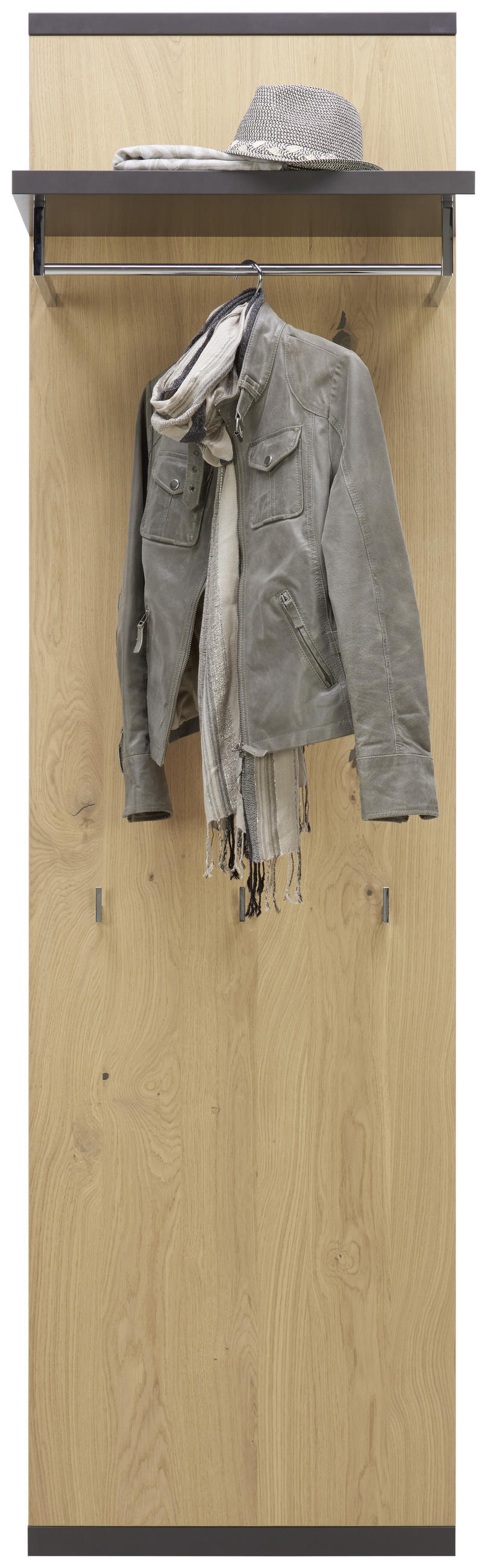 GARDEROBENPANEEL  in 60/219/36,1 cm  - Chromfarben/Eichefarben, Design, Holz/Holzwerkstoff (60/219/36,1cm) - Invivus