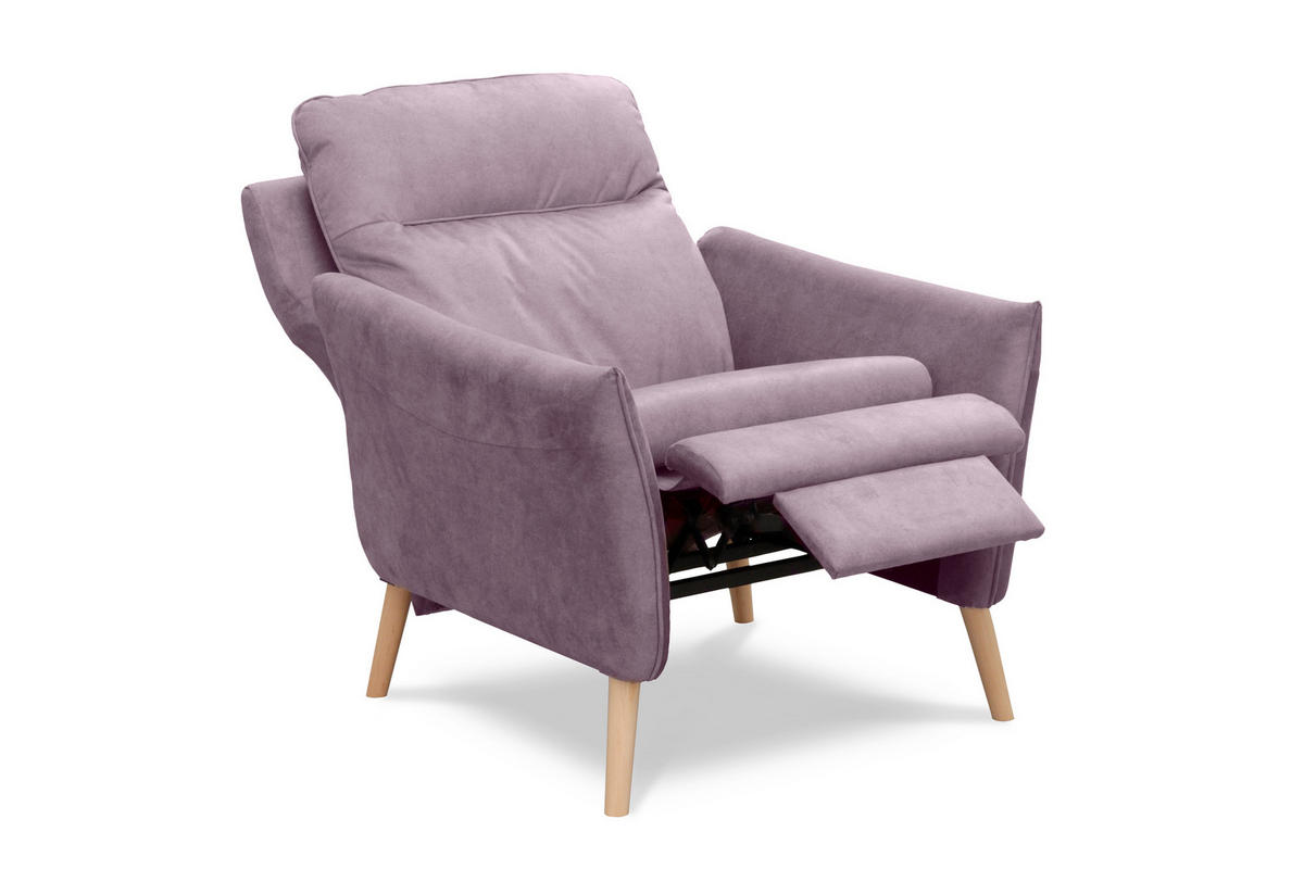 RELAXSESSEL in Textil Rosa  - Buchefarben/Rosa, Design, Holz/Textil (88/110/92cm) - Livetastic
