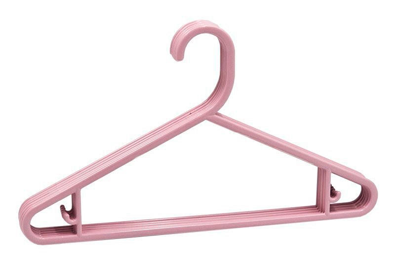 SADA DĚTSKÝCH ŠATNÍCH RAMÍNEK - světle růžová, Basics, plast - My Baby Lou