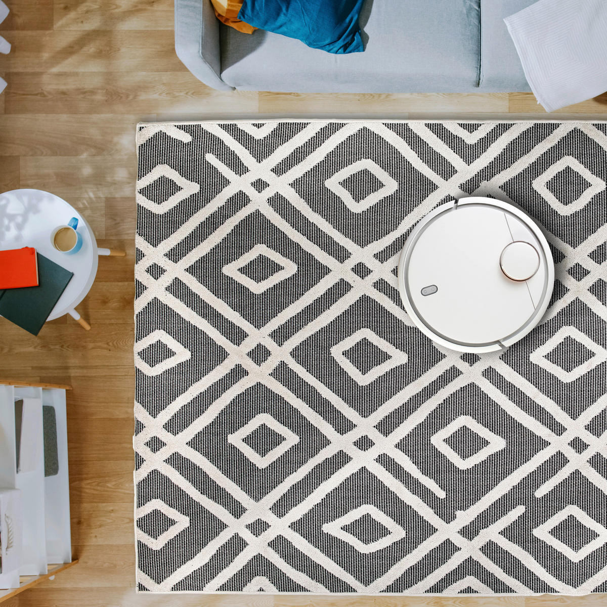 LÄUFER 80/200 cm Serina  - Weiß/Grau, Basics, Kunststoff (80/200cm) - Astra