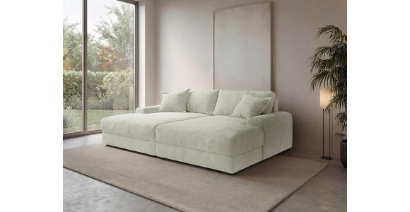 BIGSOFA Cord Perlmutt  - Perlmutt/Schwarz, MODERN, Kunststoff/Textil (234/93/190cm) - Carryhome