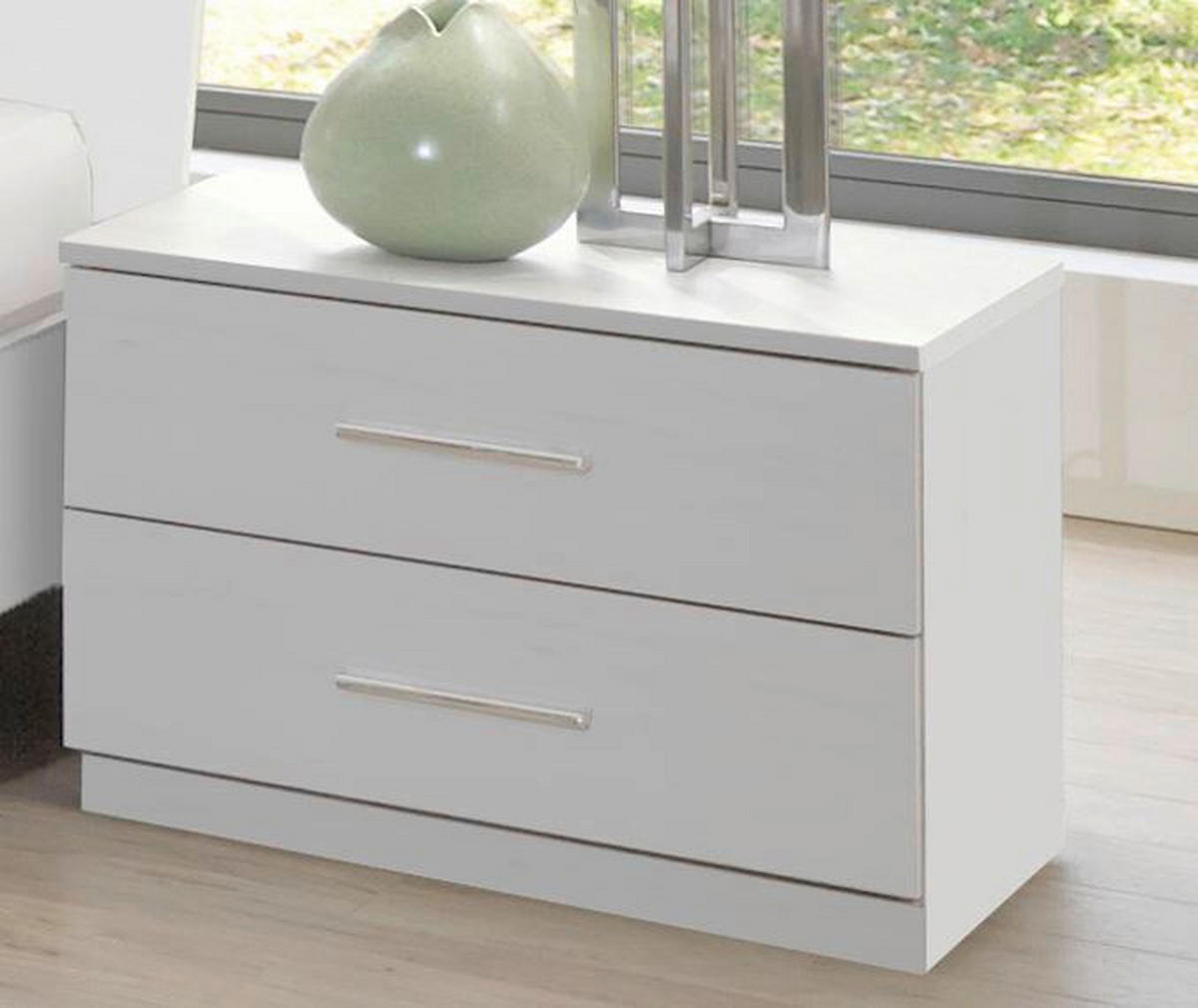 NOPTIERĂ, 52/40/38 cm, alb, culoare crom - alb/culoare crom, Basics, plastic/material pe bază de lemn (52/40/38cm) - Carryhome