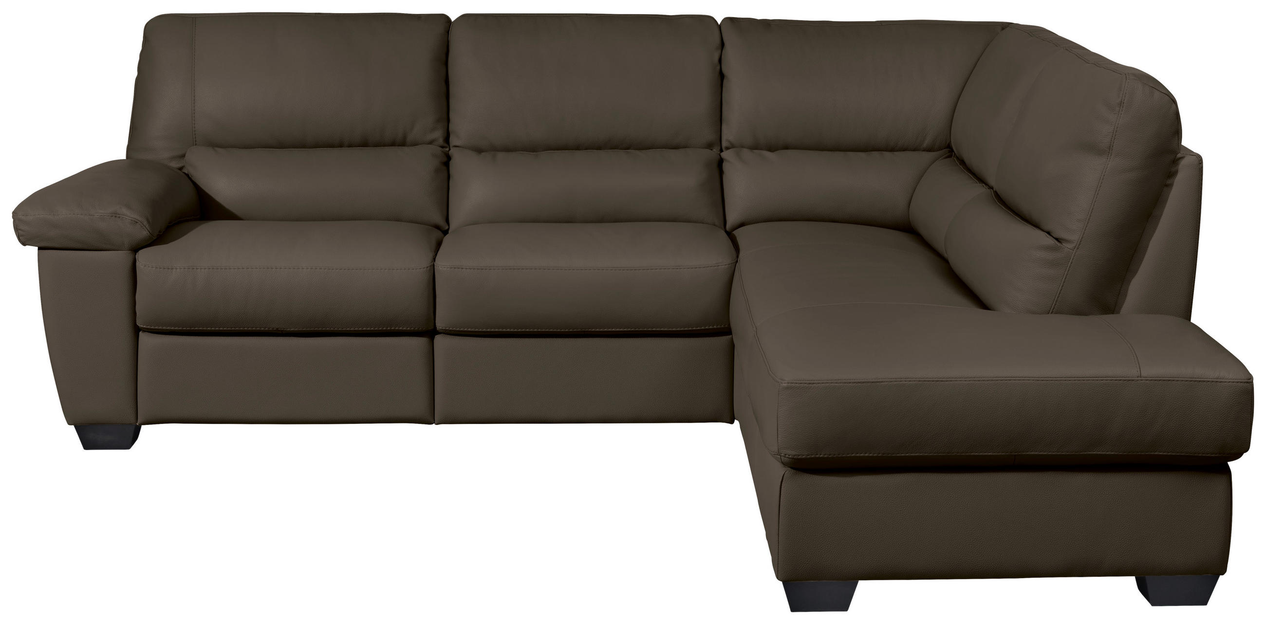 ECKSOFA Kombination Echtleder/Lederlook Braun  - Braun, Konventionell, Leder/Kunststoff (248/201cm) - Livetastic