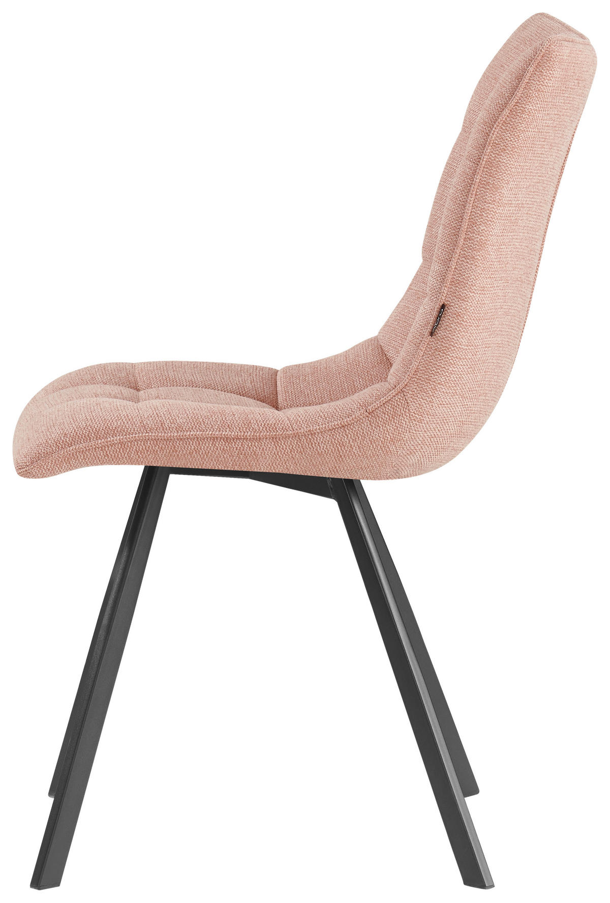 STUHL Leinenoptik Rosa, Schwarz  - Schwarz/Rosa, Design, Textil/Metall (47/86/61cm) - Xora