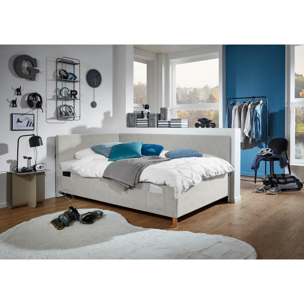 Thumbnail - Stylife Polsterliege, Beige, Holz, Birke, Buche,Eukalyptusholz, 140x200 cm, Reach, Bettkasten, Lattenrost, gepolstertes ...