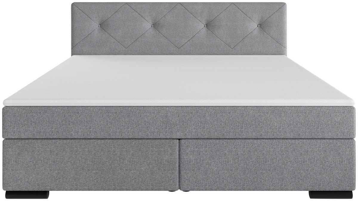 BOXSPRINGBETT 200/200 cm  in Hellgrau  - Hellgrau/Schwarz, MODERN, Karton/Holz (200/200cm) - MID.YOU