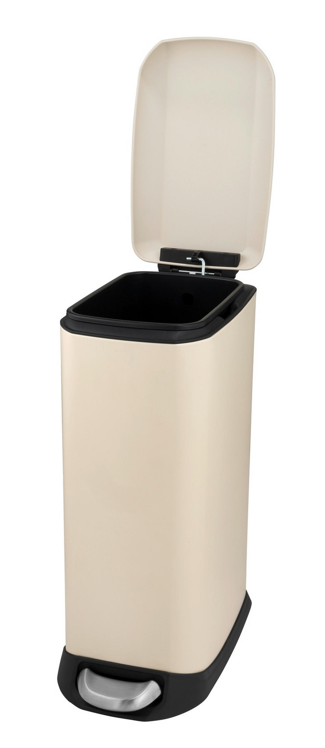 TRETEIMER 12 L  - Creme/Schwarz, Basics, Kunststoff/Metall (20,5/46/36cm) - Wenko