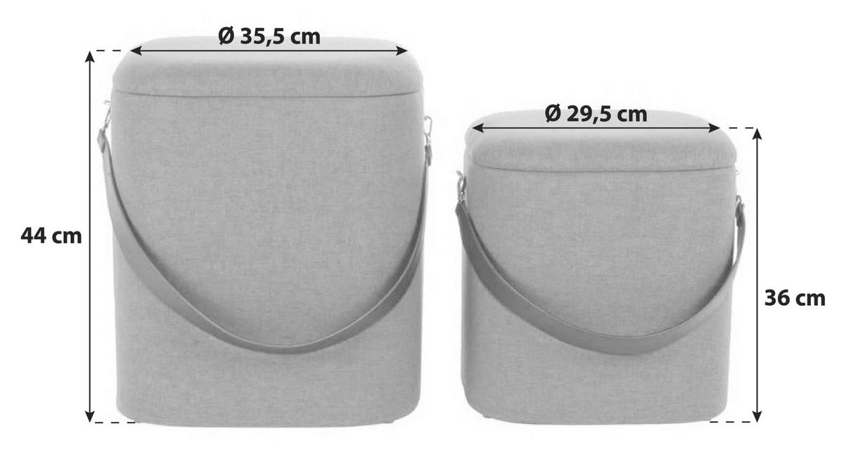 SADA TABURETŮ,  - černá/červená, Basics, textil/plast (29,5+35,5cm)