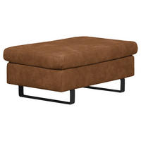 HOCKER Mikrofaser Cognac  - Cognac/Schwarz, Design, Textil/Metall (92/39/59cm) - MID.YOU