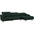 ECKSOFA in Echtleder Opal  313/165 cm  - Opal/Schwarz, Design, Leder/Metall (313/165cm) - Emilio Belluti