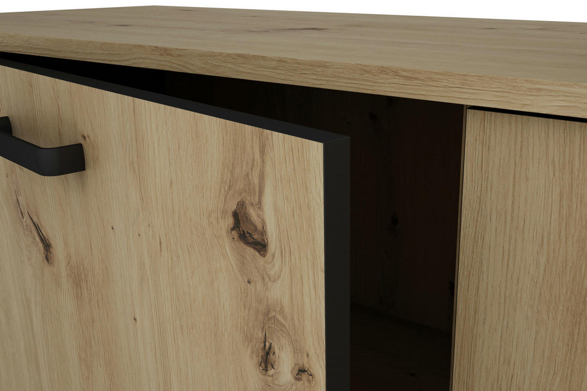 SIDEBOARD  in 140/84/40 cm  - Schwarz/Eiche Artisan, Design, Holzwerkstoff/Kunststoff (140/84/40cm) - MID.YOU