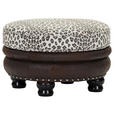 HOCKER Lederlook, Flachgewebe, Mikrofaser Braun, Beige - Dunkelbraun/Beige, ROMANTIK / LANDHAUS, Holz/Textil (74/50/74cm) - Landscape