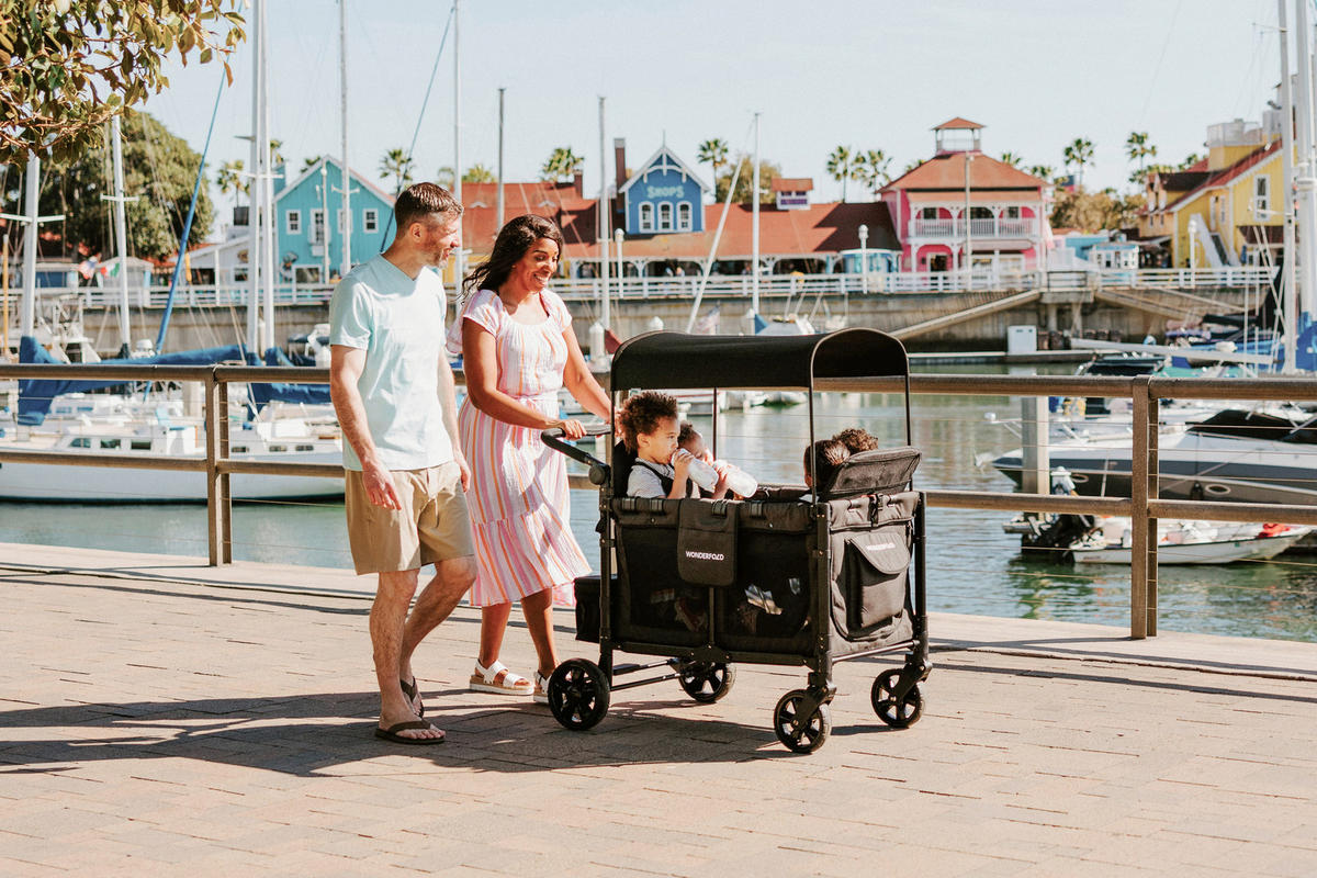 BOLLERWAGEN  W4 Elite Quad Stroller Wagon   - Schwarz, LIFESTYLE, Textil/Metall (73.66/124.46/137.16cm) - WONDERFOLD