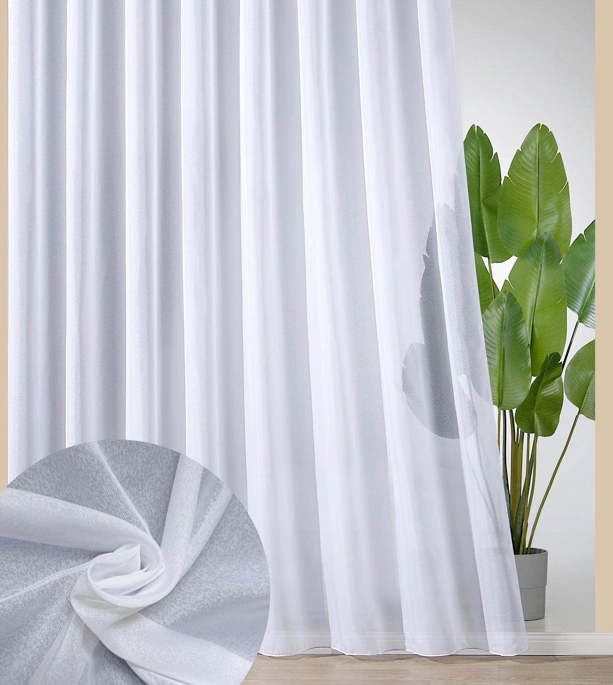 FERTIGSTORE  transparent  450/225 cm   - Weiß, Basics, Textil (450/225cm)