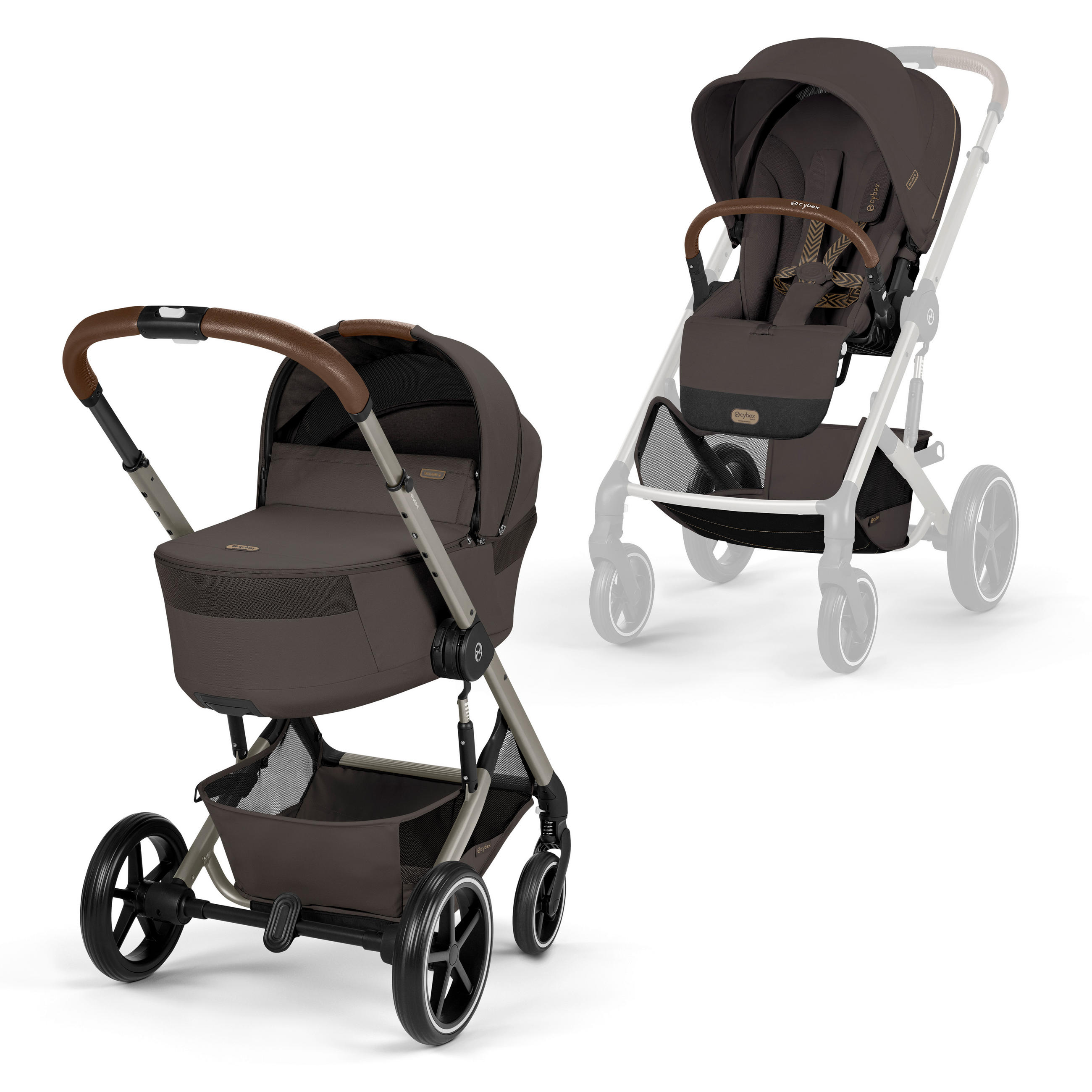 KOMBINIRANA DJEČJA KOLICA  Balios S Lux TPE inkl. Fold-Carrycot  - tamno smeđa/taupe, Basics, tekstil/metal (87/60/108cm) - cybex GOLD