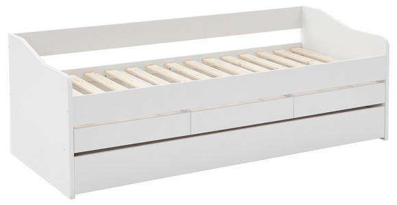 AUSZIEHBETT 90-180/200 cm in Weiß - Weiß, KONVENTIONELL, Holz/Holzwerkstoff (90-180/200cm) - Carryhome