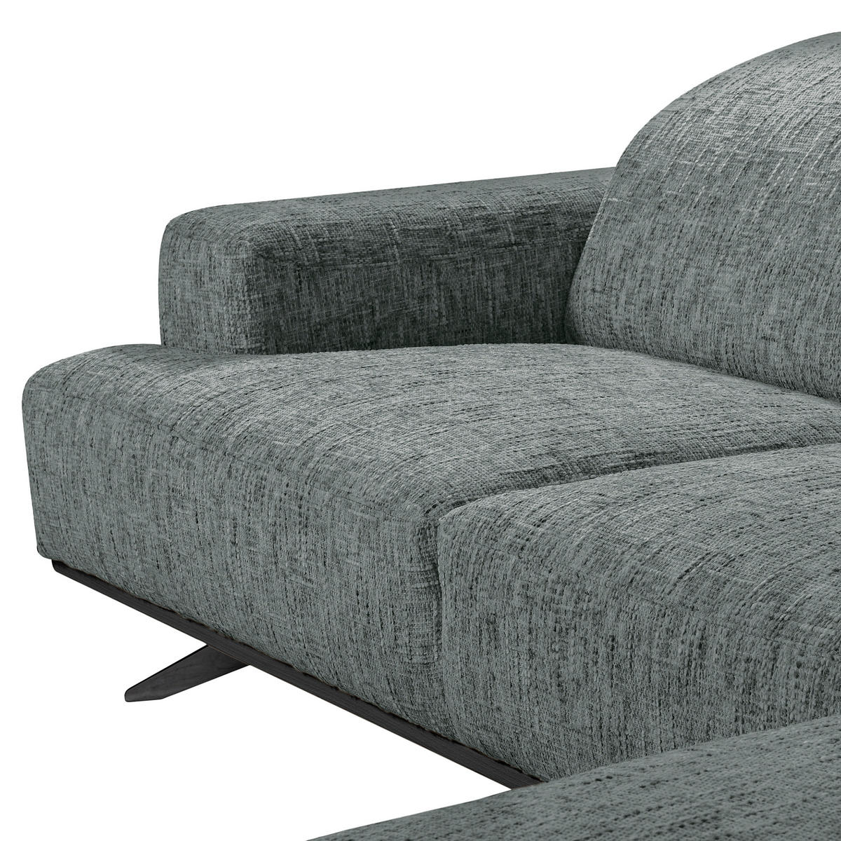 ECKSOFA PORTLAND Anthrazit Struktur Kopfteilverstellung  - Anthrazit/Schwarz, Design, Holz/Textil (295/187cm) - Livetastic