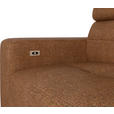 ECKSOFA Rostfarben Chenille  - Rostfarben/Schwarz, KONVENTIONELL, Textil/Metall (264/178cm) - Hom`in