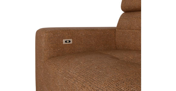 ECKSOFA Rostfarben Chenille - Rostfarben/Schwarz, KONVENTIONELL, Textil/Metall (264/178cm) - Hom`in