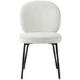 STUHL  in Eisen Leinenoptik Holz, Metall, Textil  - Schwarz/Weiß, Design, Holz/Textil (49/86/64cm) - Ambia Home