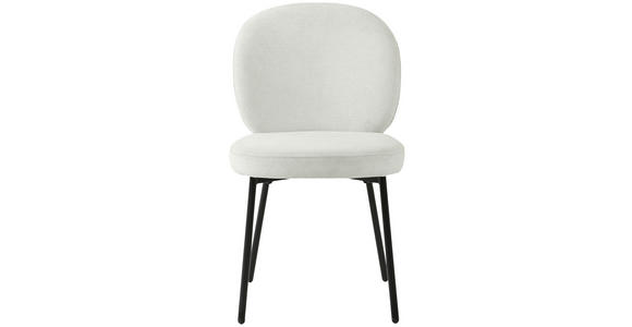 STUHL in Eisen Leinenoptik Holz, Metall, Textil - Schwarz/Weiß, Design, Holz/Textil (49/86/64cm) - Ambia Home