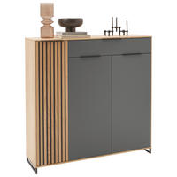SCHUHSCHRANK Eiche, Asteiche furniert, teilmassiv Grau, Eichefarben, Eiche Bianco  - Eiche Bianco/Eichefarben, Design, Holz/Holzwerkstoff (127/127/37cm) - Dieter Knoll