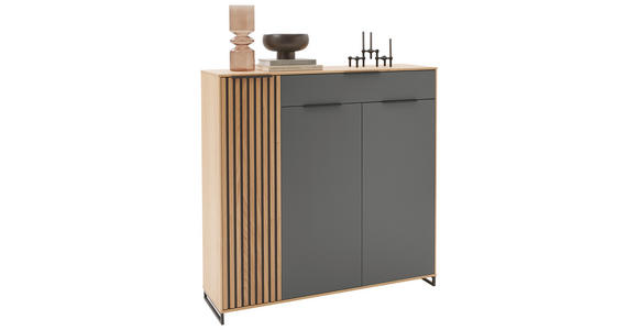 SCHUHSCHRANK 127/127/37 cm  - Eiche Bianco/Eichefarben, Design, Holz/Holzwerkstoff (127/127/37cm) - Dieter Knoll