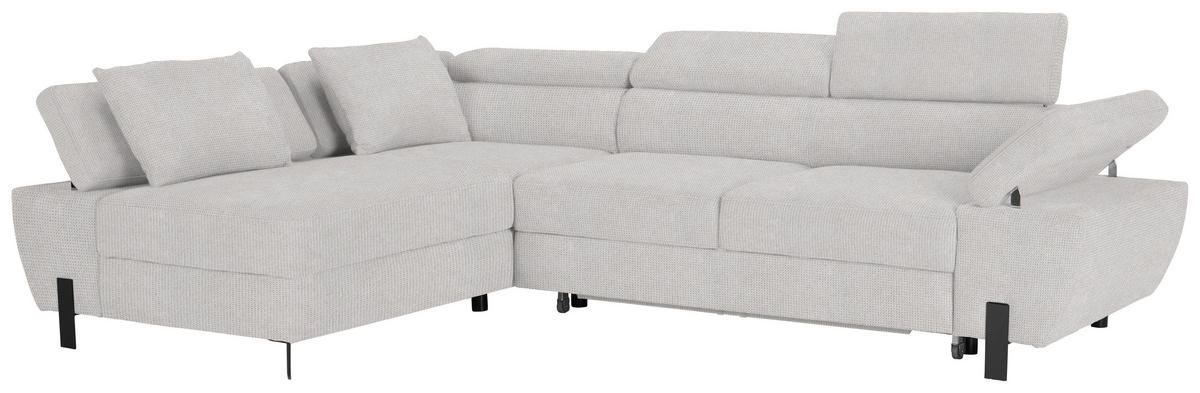 HÖRNSOFFA i vävt tyg ljusgrå  - ljusgrå/svart, Modern, metall/textil (189/90/277cm) - MID.YOU